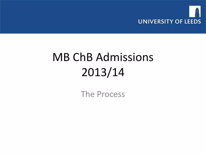 mb chb admissions 2013 14