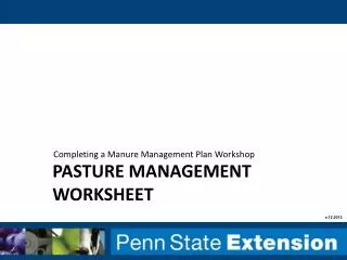 Pasture management worksheet