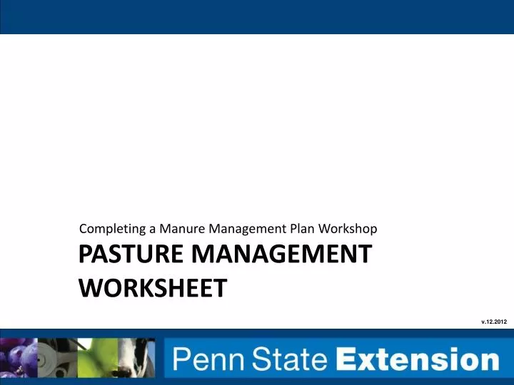 pasture management worksheet