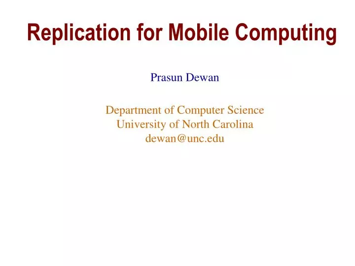 replication for mobile computing