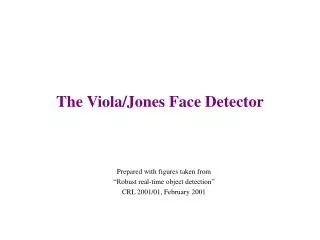 The Viola/Jones Face Detector