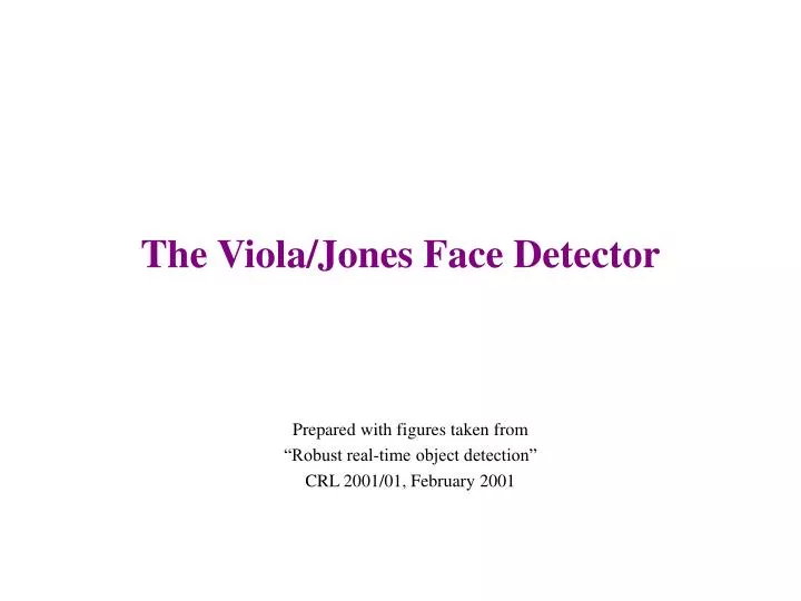 the viola jones face detector