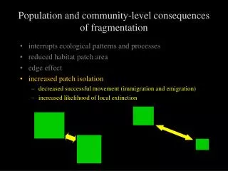 Population and community-level consequences of fragmentation