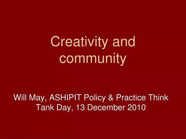 creativity and community