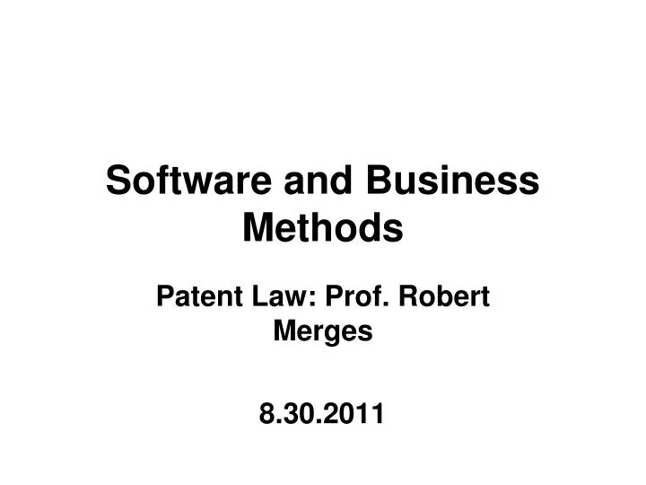 software and business methods