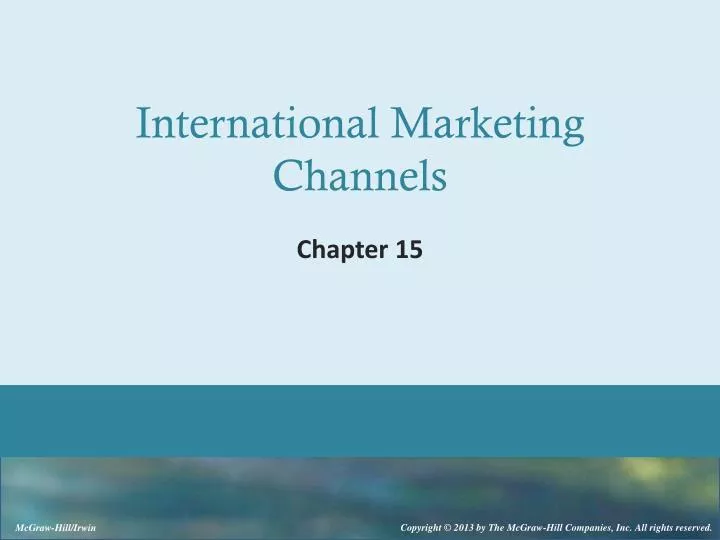 international marketing channels