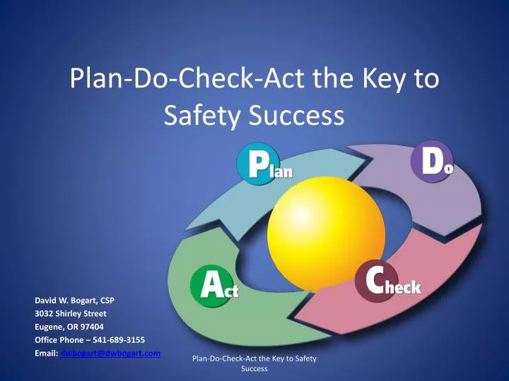 plan do check act the key to safety success