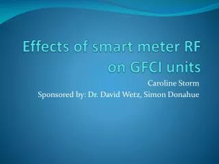 Effects of smart meter RF on GFCI units