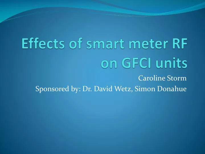 effects of smart meter rf on gfci units