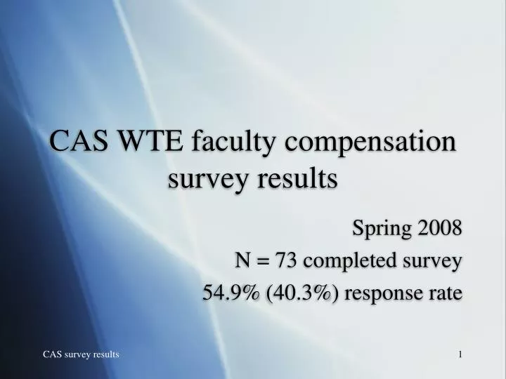 cas wte faculty compensation survey results