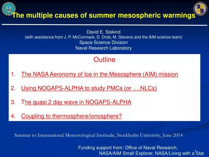 the multiple causes of summer mesospheric warmings