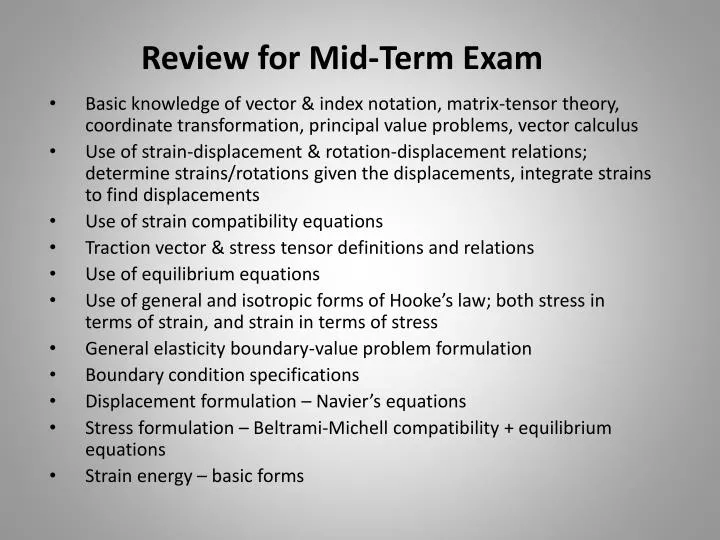 review for mid term exam