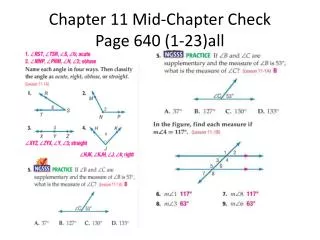 Chapter 11 Mid-Chapter Check Page 640 (1-23)all