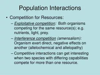 Population Interactions