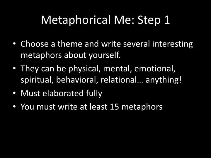 metaphorical me step 1