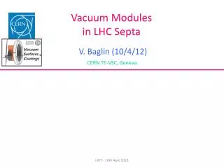 Vacuum Modules in LHC Septa