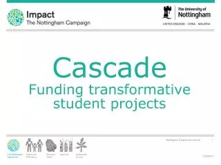 Cascade Funding transformative student projects