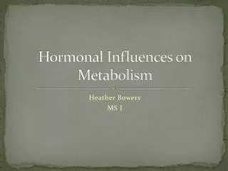 Hormonal Influences on Metabolism
