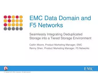 EMC Data Domain and F5 Networks