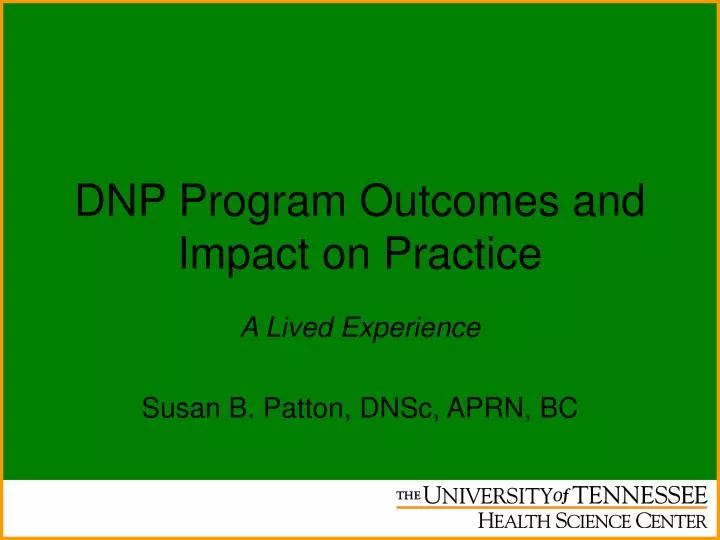 dnp program outcomes and impact on practice