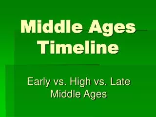 Middle Ages Timeline