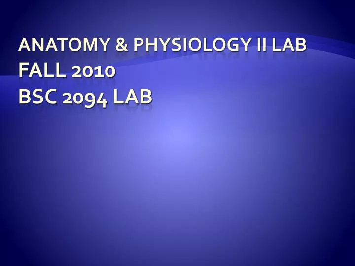 anatomy physiology ii lab fall 2010 bsc 2094 lab