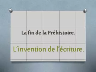 la fin de la pr histoire