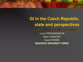 GI in the Czech Republic, state and perspectives