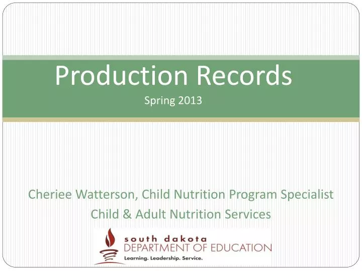 production records spring 2013
