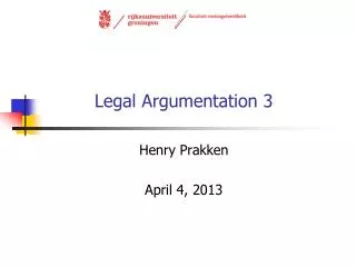 Legal Argumentation 3