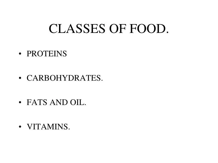 classes of food