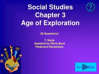Social Studies Chapter 3 Age of Exploration