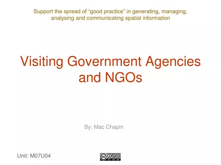 visiting government agencies and ngos