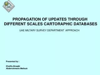 PROPAGATION OF UPDATES THROUGH DIFFERENT SCALES CARTORAPHIC DATABASES