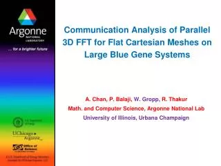 Communication Analysis of Parallel 3D FFT for Flat Cartesian Meshes on Large Blue Gene Systems