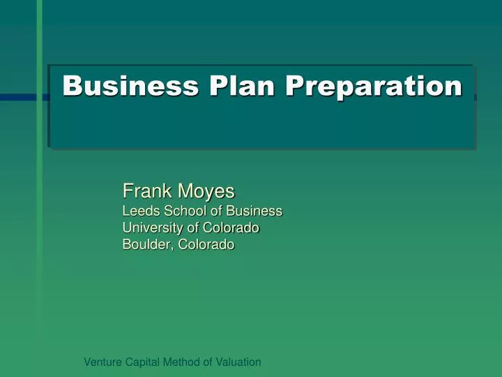 business plan preparation