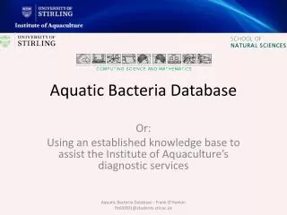 Aquatic Bacteria Database