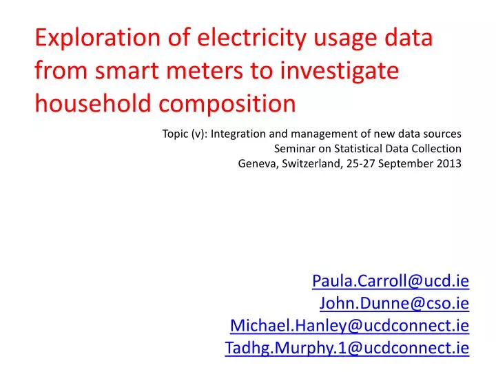 exploration of electricity usage data from smart meters to investigate household composition