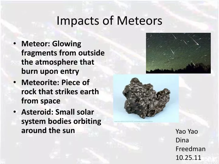 impacts of meteors