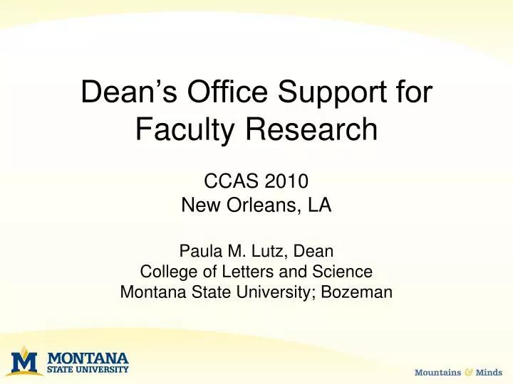 dean s office support for faculty research