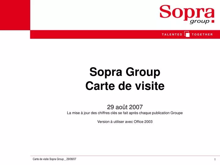 sopra group carte de visite