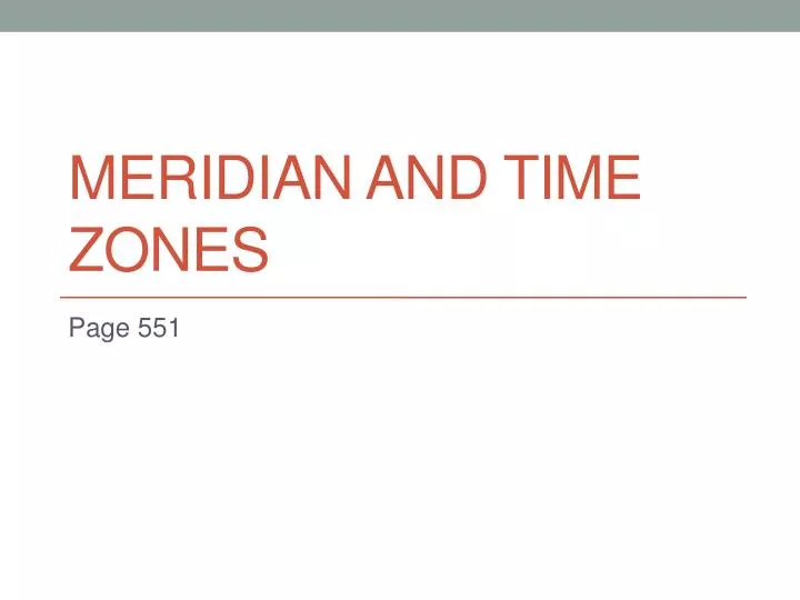 meridian and time zones