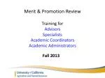 Fall 2013 Merit and Promotion Review Training for Academic Personnel - slide 1