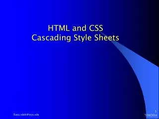 HTML and CSS Cascading Style Sheets