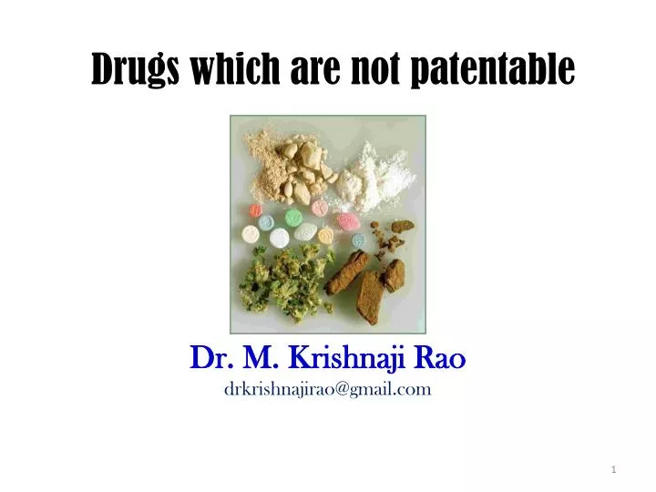 drugs which are not patentable