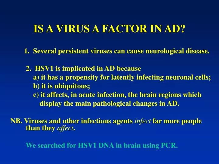 is a virus a factor in ad