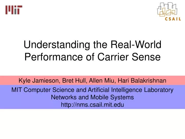 understanding the real world performance of carrier sense
