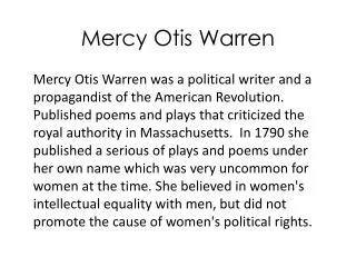 Mercy O tis Warren