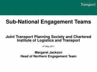 Sub-National Engagement Teams