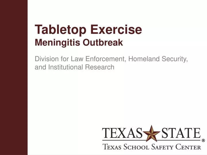 tabletop exercise meningitis outbreak